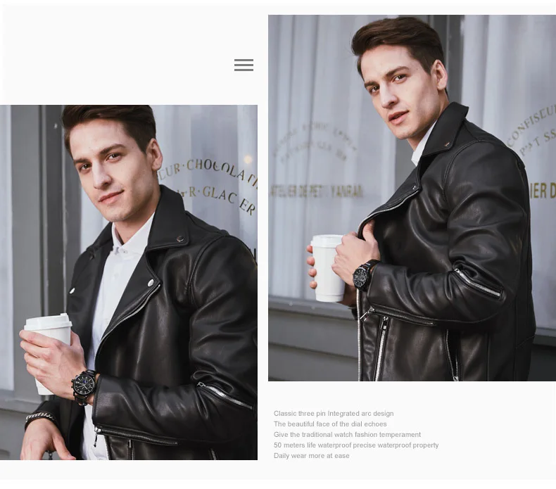 New Style Waterproof Business Trend Night Light Watch Men Fully Automatic Analog Watch MEN'S Watch Top Grade Leather Belt S