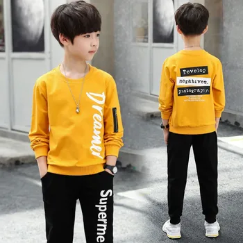 

Kids Tracksuit Boys Casual Clothes Set Long-sleeve T-shirt+Trousers Sport Suit for Girl Teen Long Sleeve Sweatshirt Hoodies Pant