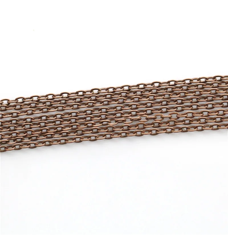 5 м DIY браслет ожерелье цепи Железный Металл Серебро Золото Бронза плоская цепочка фурнитура для изготовления ювелирных изделий без содержания свинца и никеля - Цвет: 5m-Copper