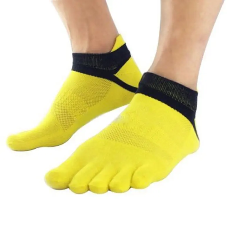 38-43 Outdoor Men's Breathable Cotton Toe Socks Pure Sports Comfortable 5 Finger Toe Socks Colorful