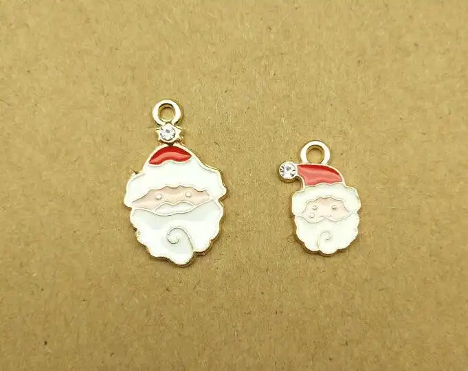 10pcs enamel christmas father charm for jewelry making fashion earring pendant bracelet and necklace charms