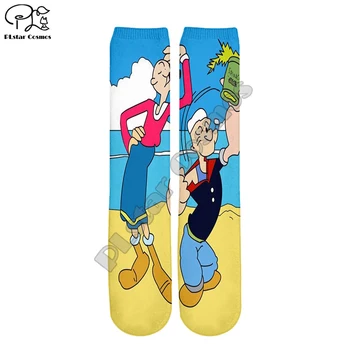 

Plstar Cosmos Funny Summer 3DPrint Socks Stocking Popeye Spinach Sailor Cartoon Man And Women High Quality Dropshopping-a4
