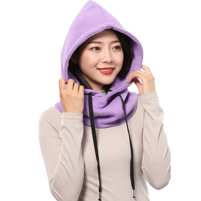 Winter Polyester Hat Women Warm Thick Ear Neck Protection Hat Female