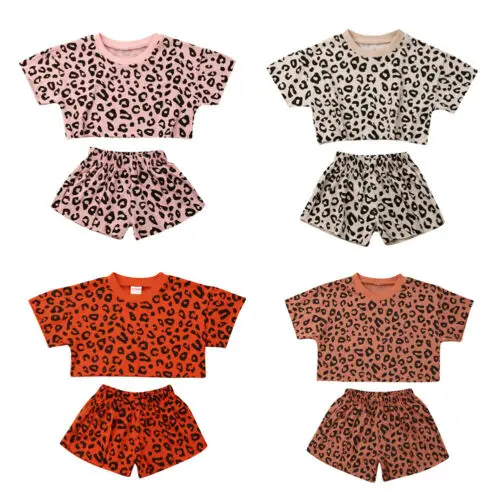 Ruffled Print Princess Casual Half Sleeve Tops Lace Pants Lisin Kids Bady Girl 2PC Sets Outfits