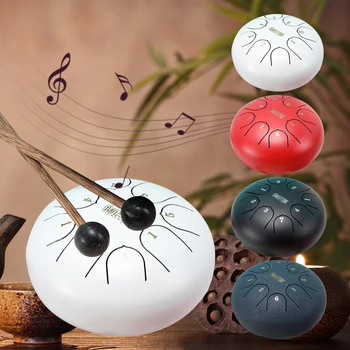 

6 Inch Tongue Drum Mini 8-Tone Steel Tongue Drum C Key Hand Pan Drum with Drum Mallets Carry Bag Percussion Instrument 3