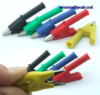 

DHL/EMS 100pcs Color Copper Alligator Clip for 4mm Banana plug Test Probes Insulate Clamp-A7