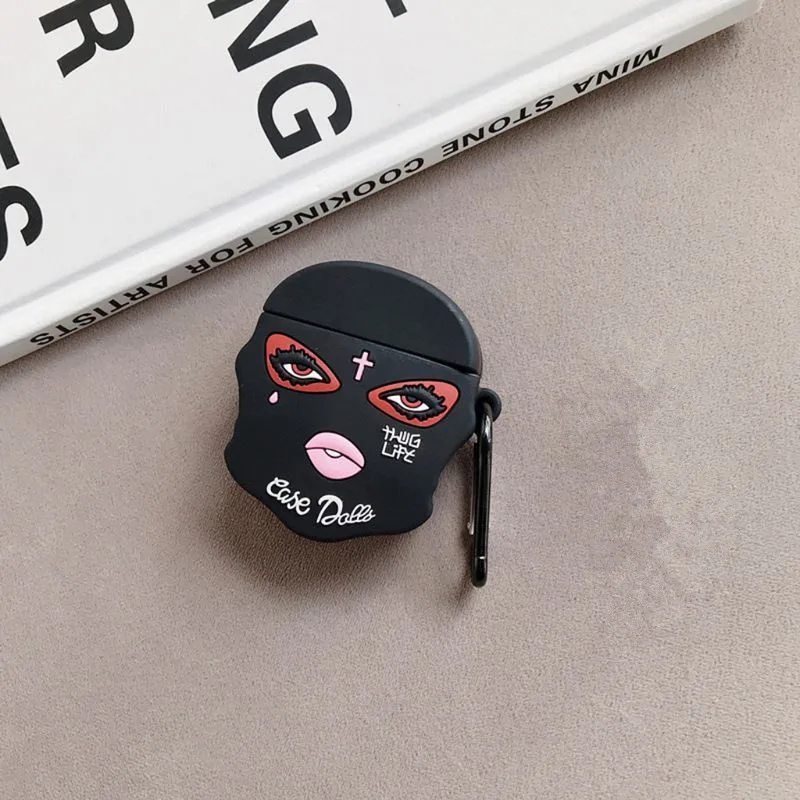 Чехол для AirPods с мультяшным рисунком, защитный чехол, беспроводной чехол для наушников Air pods 2, чехол для наушников с кольцом на палец