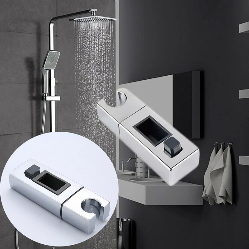 

1Pcs Adjustable Chrome Bathroom Shower Head Holder Riser Rail Bracket Slider Bathroom Shower Accessories