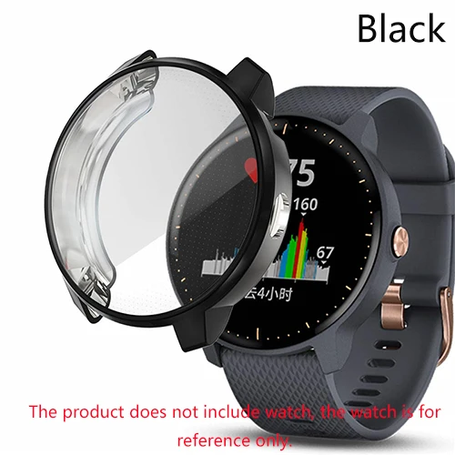 ECSEM TPU protective case for Garmin vivoactive 3 music watch accessories Full-edge cover replacement case - Цвет: Type02 black