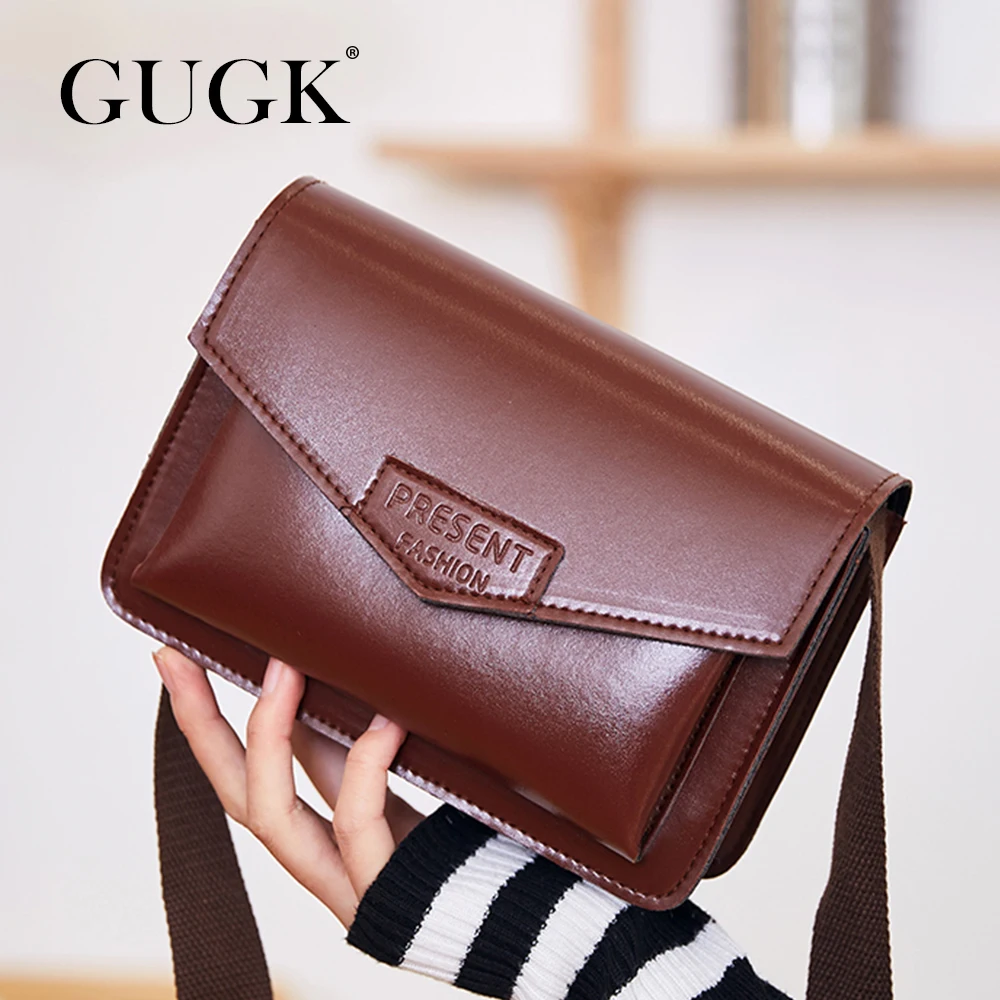 GUGK сумки на плечо женские гладкие верхняя crossbody низ Женская обувь застежке и