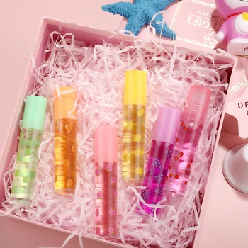 

Peach Jelly Lip Balm Transparent Glass Lipgloss Moisturizing Nourish Lipstick Makeup Long Lasting Natural Lip Plumper Care TSLM1