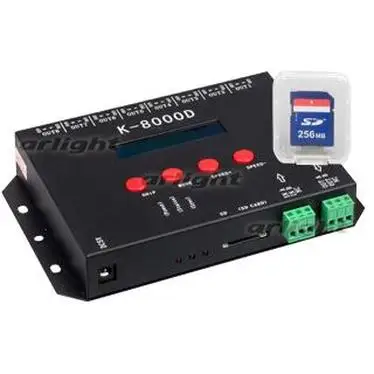 018587 Контроллер DMX K-8000D(5V, SD-card, 8x512) ARLIGHT