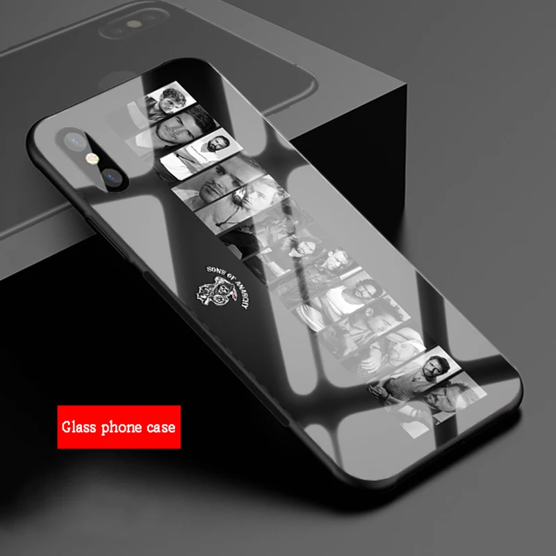 Американский ТВ сыновья анархия закаленное стекло чехол для телефона iPhone 5 5S SE 6 6plus 7 8 plus X XR XS Max 11 PRO Max