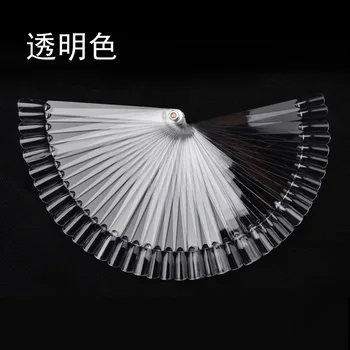 

50pcs Fan-shaped Transparent Swatch Nail Polish Swatches Practice Nail Tip Nail Color Card Model
