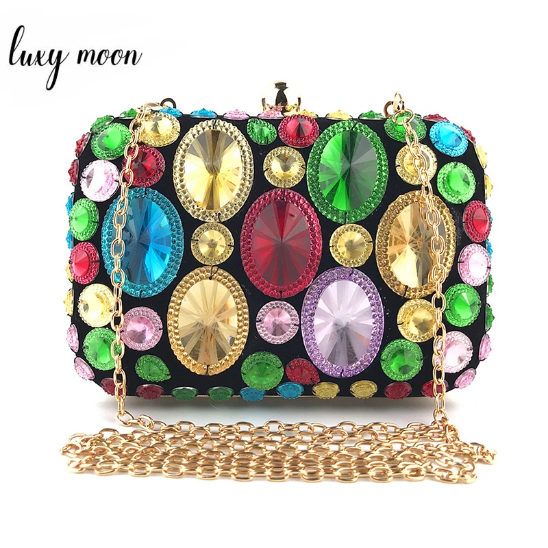 

Exquisite Bridal Evening Clutch Bags Colorful Diamond Rhinestone Clutch Purse Women Handbags Luxury Designer bolso mujer ZD1365