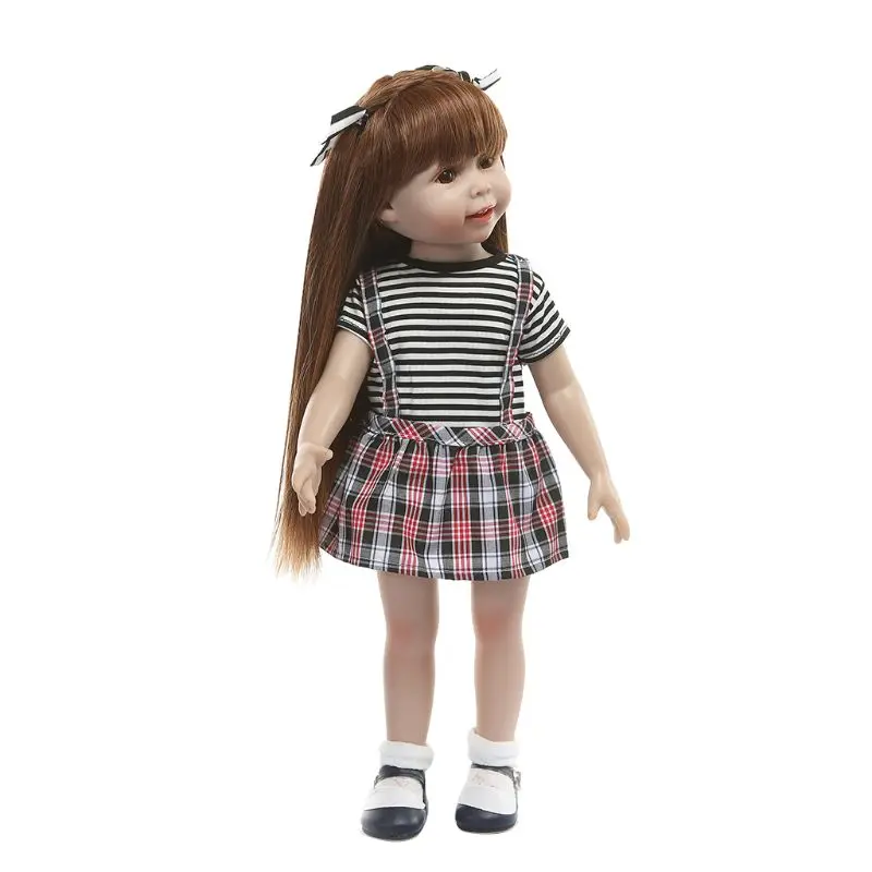 

45cm Reborn Doll Realistic Full Silicone Vinyl Newborn Baby Toy Girl Princess Clothes Pacifier Lifelike Handmade Birthday Gifts