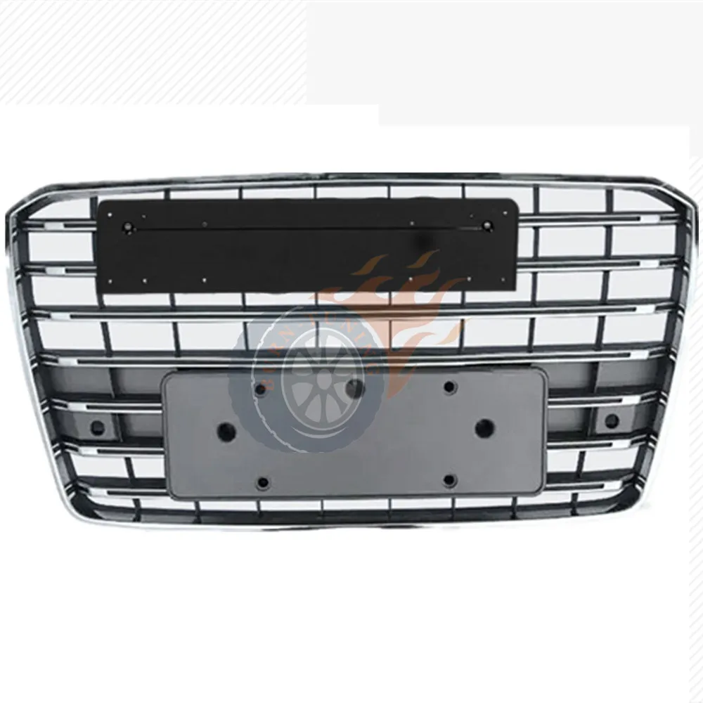 Для S8 Look Grill для A8 Grill S8 Grill- передний спортивный хромированный ABS бампер гоночные грили с европейской пластиной держатель