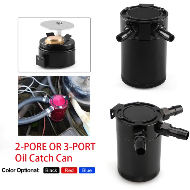 300ML Universal 2-Port Or 3-Port Oil Catch Can Baffled Aluminum Reservoir  Oil Catch Tank Fuel Tank Three hole breathable Kettle - AliExpress