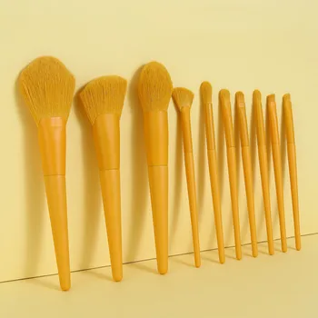 

10PCS Makeup Brushes Professional Natural Make Up Brushes Set Foundation Powder Contour Eyes Blending Beauty Cosmetic Brushes