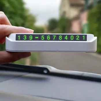 

Car Temporary Stop Sign Parking Card Luminous Phone Number Plate Auto Accessories