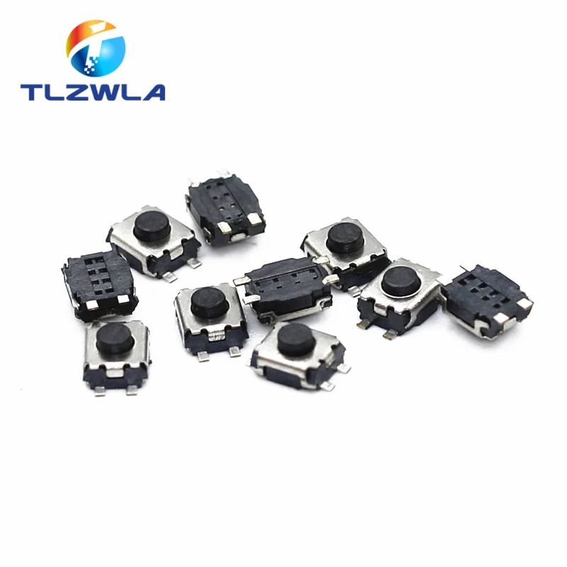 100 шт./лот 3*4*2 мм SMD 4 контактный сенсорный Микро переключатель Такт Кнопочные