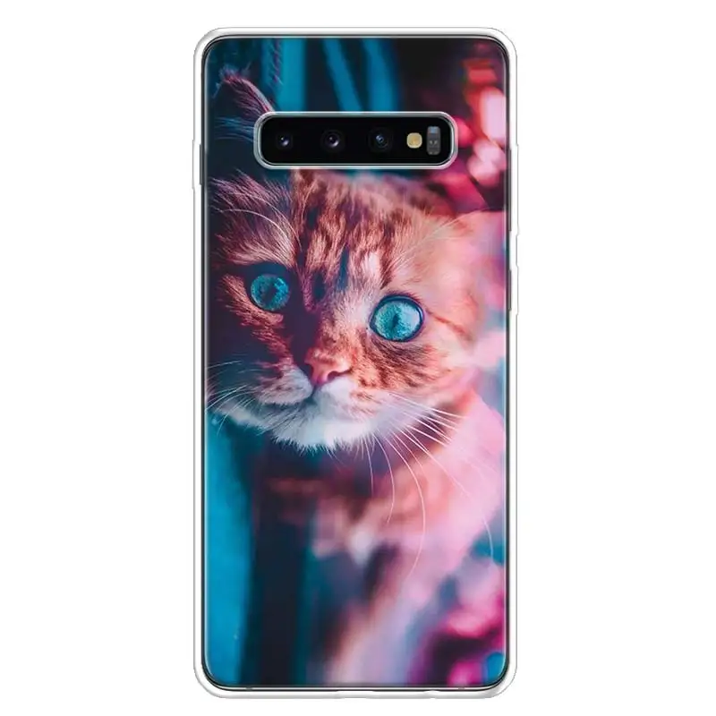 TW300-7 Чехол для телефона с котом и кошечкой для samsung Galaxy S10+ Lite Note 10 9 8 S9 S8 J4 J6 J8 Plus S7 S6 Coq - Цвет: TW300-7