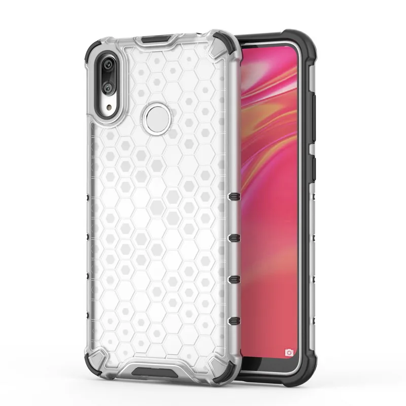 Гибридный чехол из ТПУ+ ПК для huawei Nova 5 Pro P30 Lite mate 20 Honor 20 V20 8X Y7 Prime Y9 Y6 Чехол сотовый прозрачный чехол - Цвет: Transparent