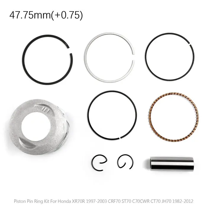Artudatech 47 мм поршневой комплект для Honda XR70R CRF70 ST70 C70CWR CT70 JH70 XR 70R CRF ST CT JH 70 детали двигателя - Цвет: 47.75mm