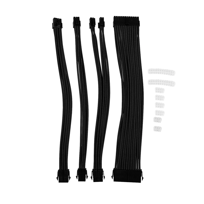 Базовый комплект удлинительных кабелей 1 шт. ATX 24Pin/EPS 4 + 4pin/PCI E 8Pin/PCI 6Pin