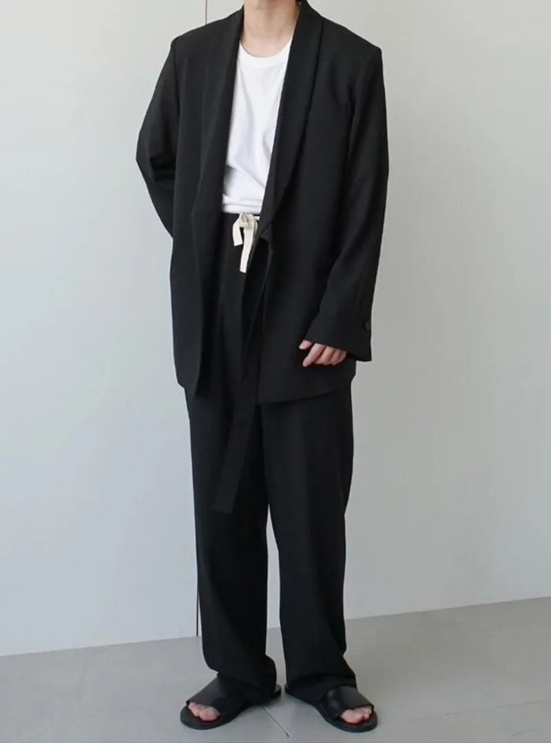 Harajuku дизайнерские брендовые Новые мужские повседневные блейзеры с боковым ремнем, Осенние однотонные свободные мужские куртки с длинным рукавом, верхняя одежда, уличная одежда
