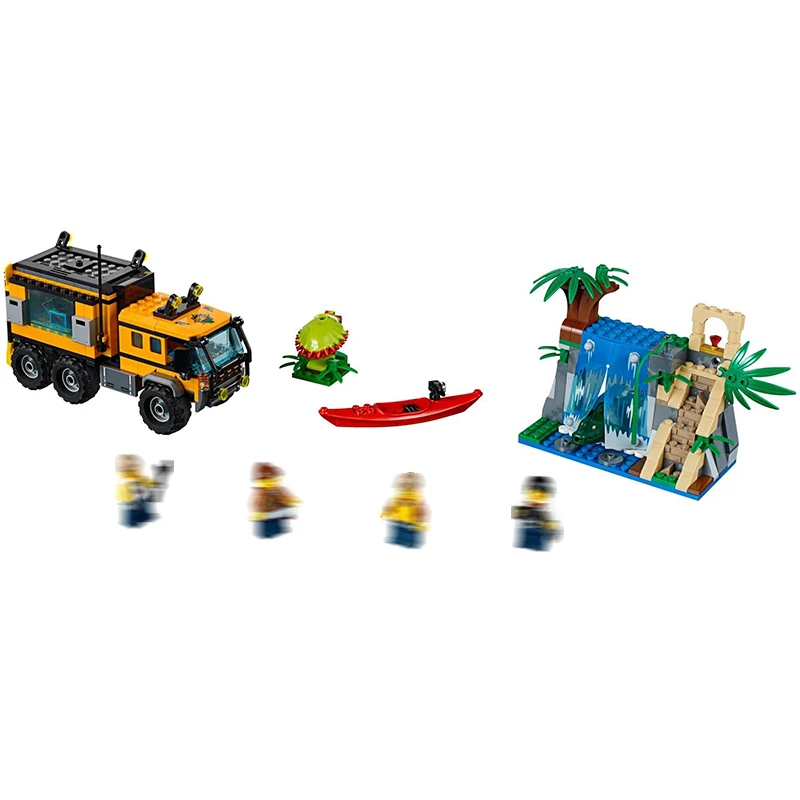 Building Blocks 02062 60160 City Jungle with Jungle Mobile Lab Set Car Model Bricks Toys for Children