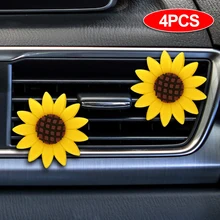 4 шт. автомобильный салон Подсолнечник освежитель воздуха Духи вентиляционное отверстие декорированные клипсы автомобильный ароматизатор на клипсе освежитель воздуха Запах Диффузор