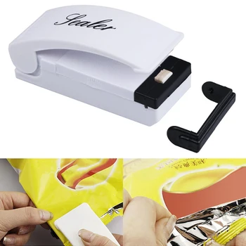 

Portable Heat Sealer Plastic Bag Storage Packet Mini Sealing Machine Handy Sealers Easy Resealer for Food Snack Kitchen Bag Clip