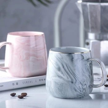

Creative Ceramic Cups Marble Enamel Mug Coffee Mug Ceramic Coffee Cup Lover's Gift Porcelain Mugs for Tea Breakfast Cup for Milk