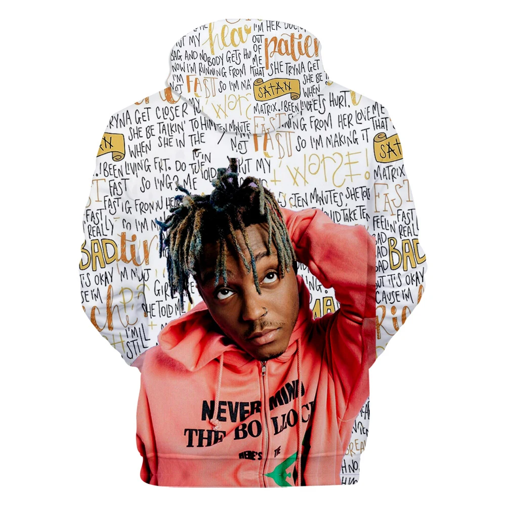 Новая Осенняя мужская толстовка с капюшоном в стиле хип-хоп juice wrld для мужчин и женщин, весенний детский пуловер с 3D рисунком Детская куртка теплый свитер Harajuku