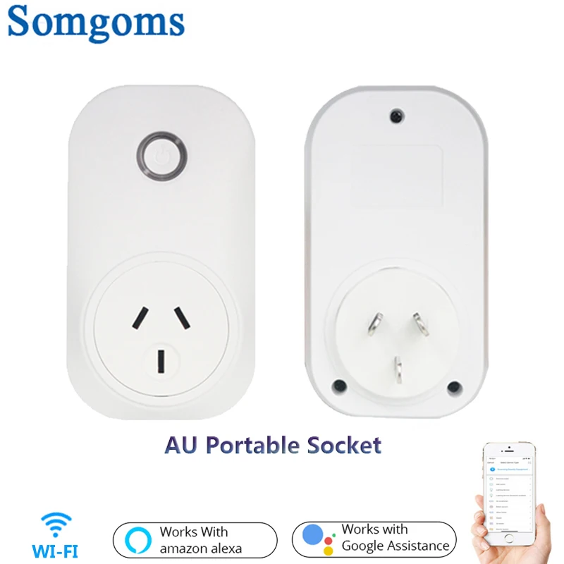 Tomada de Alimentação Inteligente sem Fio Inteligente Padrão Plugue Temporizador Elétrico Tuya Tomada Controle Remoto wi fi 15a au