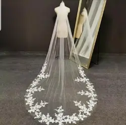 3M Bridal Veil White Ivory Black 1 Layer Lace Edge Cathedral Wedding Veil With Comb Long Formal Marriage Accessories velos de no