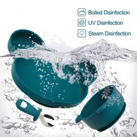 TYRY.HU 4Pcs Baby Silicone Dishes Dining Bowls Cartoon Panda Shaped Tableware Baby Feeding Plates Bowl Fork Spoon BPA For Baby 2