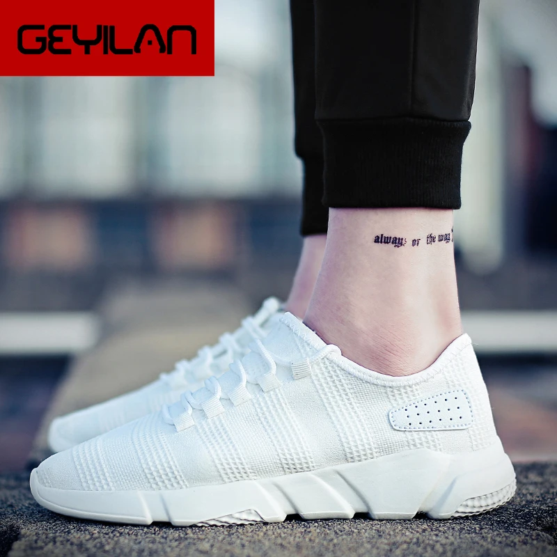 

Sneakers Men Shoes Women Big Size Summer Classic White Low-Cut Flyweather Man Fashion Low To Help Casual Sock Shoes Tenis Hombre