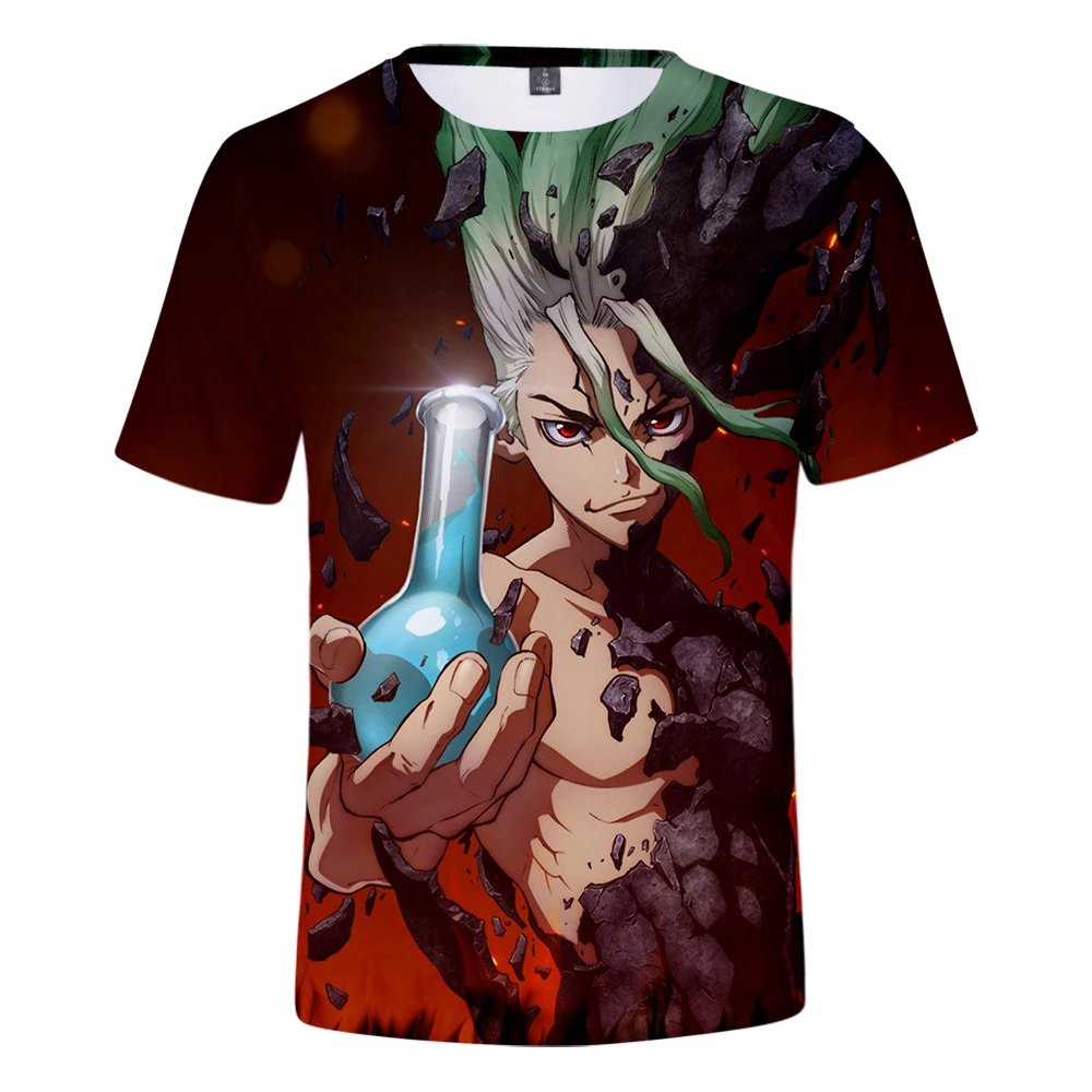 Футболка с 3D рисунком dr.stone для мальчиков и девочек популярный модный топ