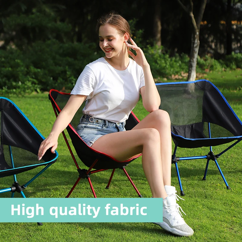 Ultralight outdoor Folding Camping chair picnic foldable hiking leisure Travel beach Backpack moon chair portable Fishing chair 4