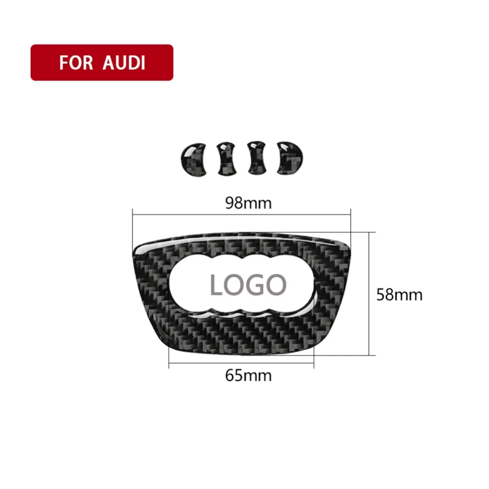 Carbon Fiber Car Steering Wheel Ring Trim Sticker Logo Decals Cover Decoration For Audi A3 8V A4 B8 Q3 Q5 8R Q7 SQ7 Auto Styling (4)