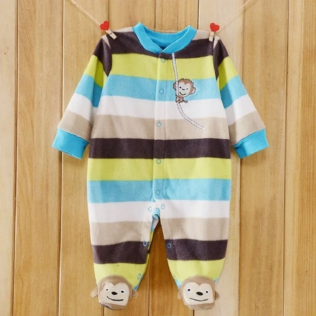 Одежда для малышей флисовый комбинезон bebes с единорогом, зимние пижамы Одежда для маленьких мальчиков комбинезоны с высоким воротником для маленьких девочек возрастом от 3 до 12 месяцев - Цвет: 19
