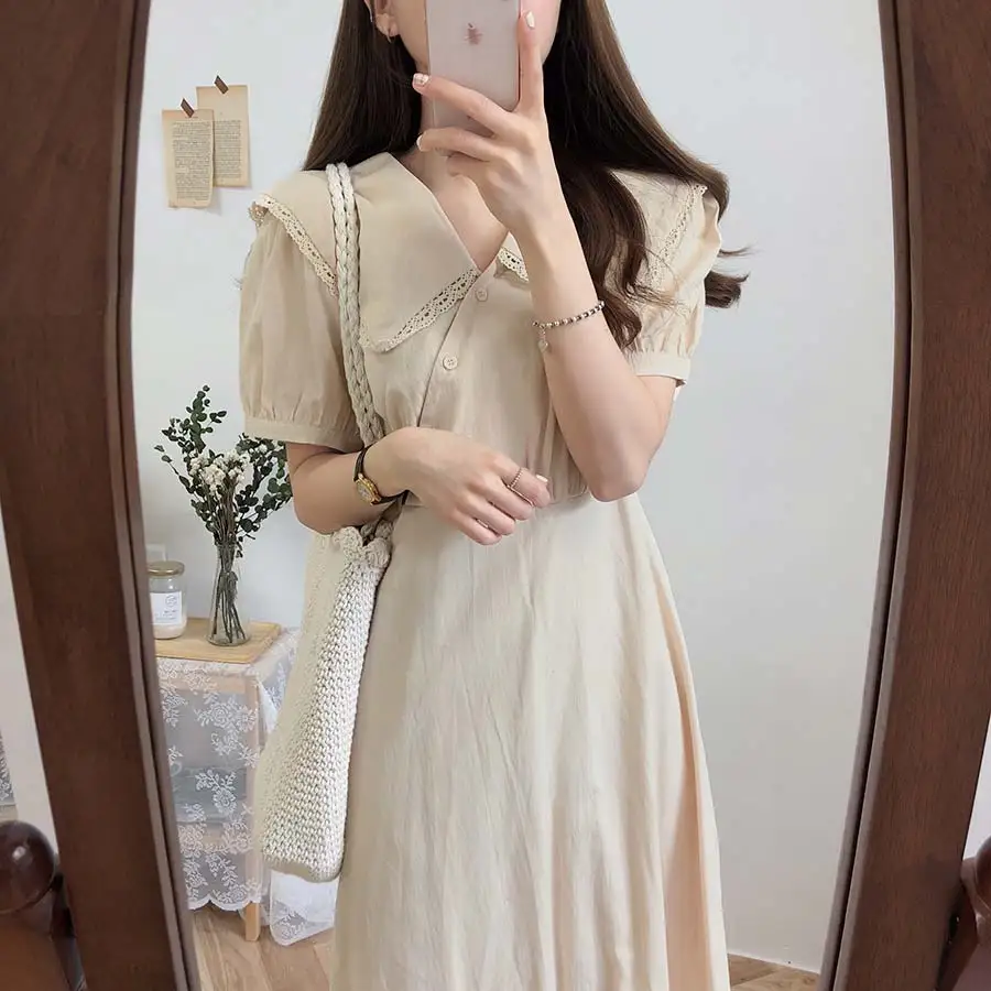 Большие размеры; новое летнее платье для девочек; Boho; вечерние однотонные розовые женские винтажные платья на пуговицах с коротким рукавом; женские платья; Robe Vestido