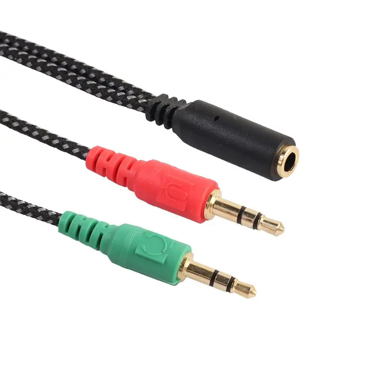 50pcs Headphone Splitter for Computer Earphone Adapter for PC Audio Mic 3 5mm Female to Dual 3 5mm Male