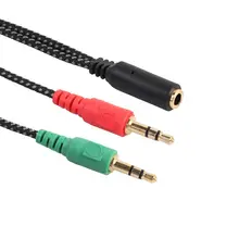 50pcs Headphone Splitter for Computer Earphone Adapter for PC Audio Mic 3 5mm Female to Dual 3 5mm Male