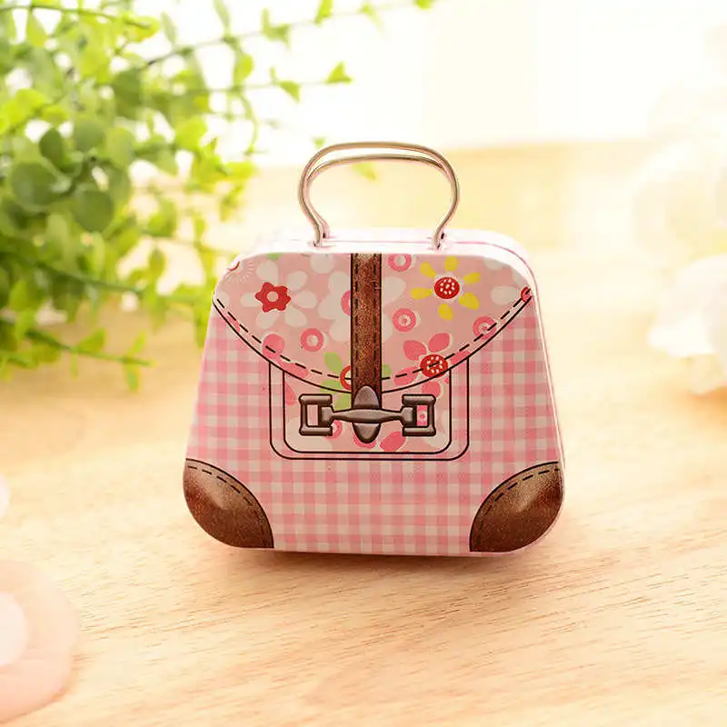 Европейский тип цветок винтажный чемодан форма коробка для хранения конфет Свадебная коробка жестяная коробка Кабельный органайзер контейнер бытовой 6A0018 - Цвет: 3