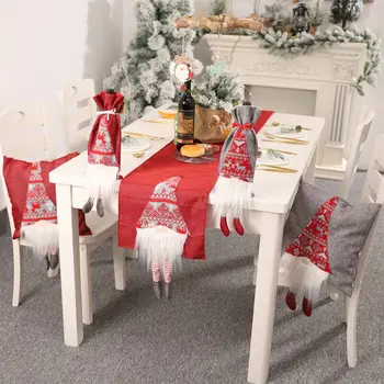 

Santa Claus Christmas Tablecloths Vintage Embroidered Cloth Rectangular Wedding Flags Xmas Dining Tables Tapestry Cover Decors