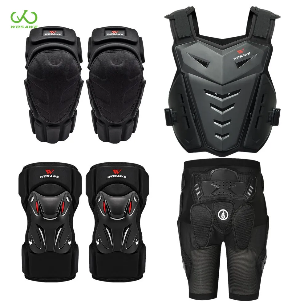 XX-Large WOSAWE Powersports Armored Vest and Padded Shorts Set Motorcycle MTB Racing Protector 