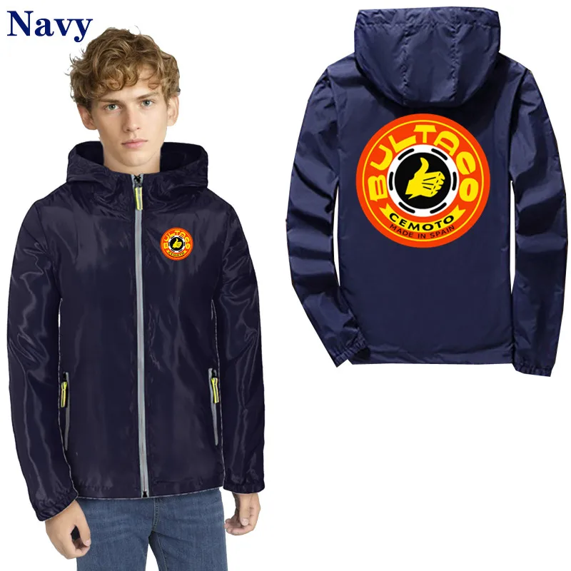 Bultaco Cemoto logo Men's Thin Reflective Windbreaker Skin Zipper Jacket 7XL varsity jacket | Мать и ребенок